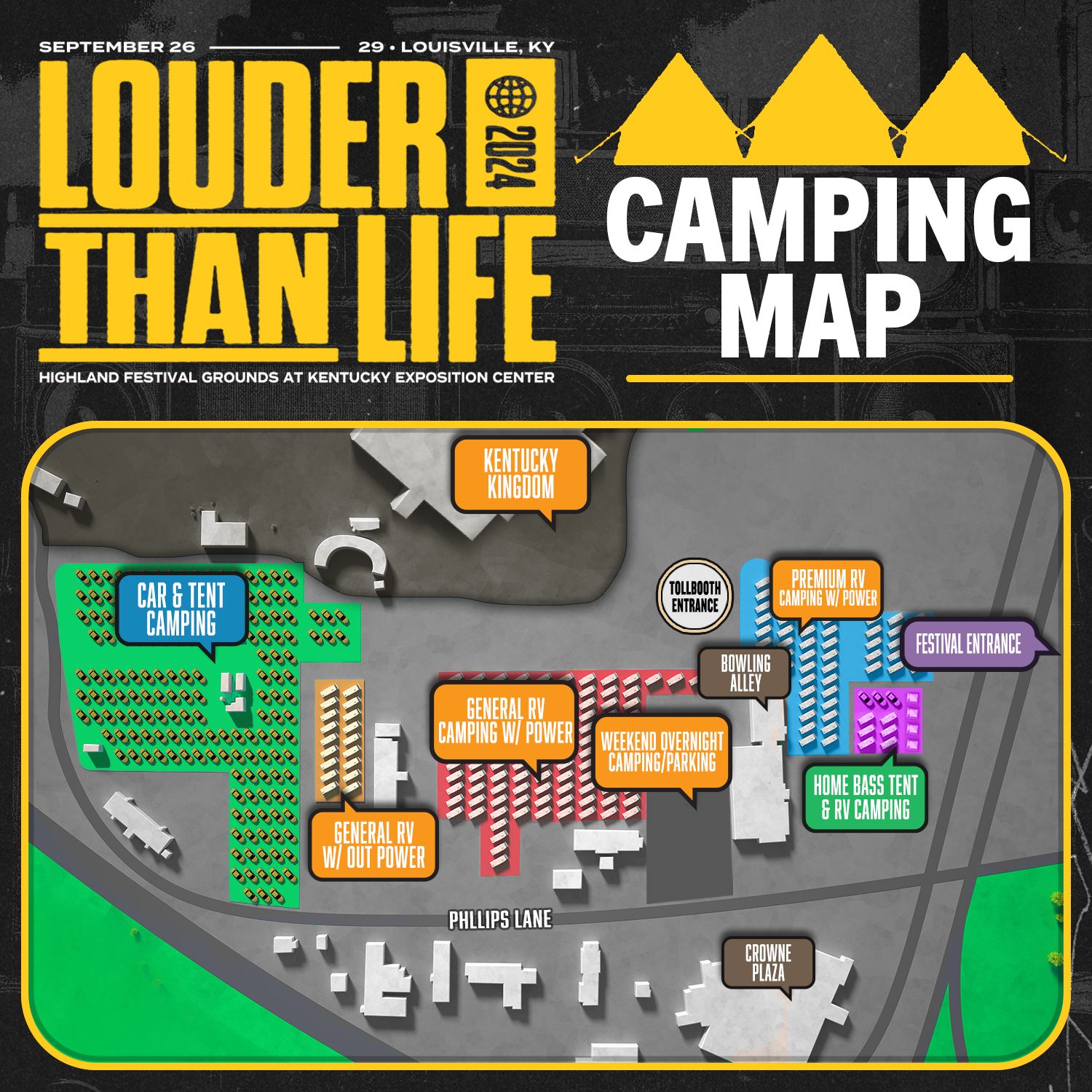 Camping Info - Louder Than Life 2024, September 26-29